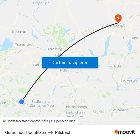 Gemeinde Hochfilzen to Pilsbach map