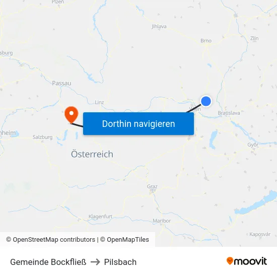 Gemeinde Bockfließ to Pilsbach map