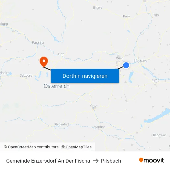 Gemeinde Enzersdorf An Der Fischa to Pilsbach map