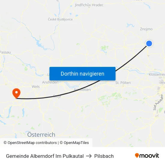 Gemeinde Alberndorf Im Pulkautal to Pilsbach map