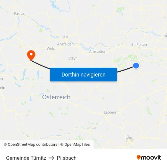 Gemeinde Türnitz to Pilsbach map