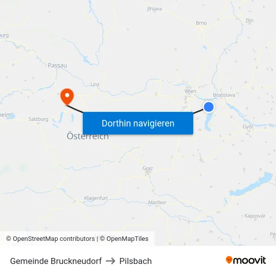 Gemeinde Bruckneudorf to Pilsbach map