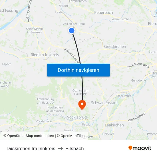 Taiskirchen Im Innkreis to Pilsbach map