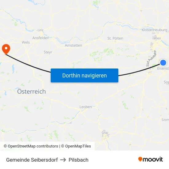 Gemeinde Seibersdorf to Pilsbach map
