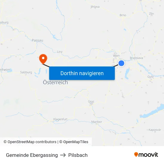 Gemeinde Ebergassing to Pilsbach map
