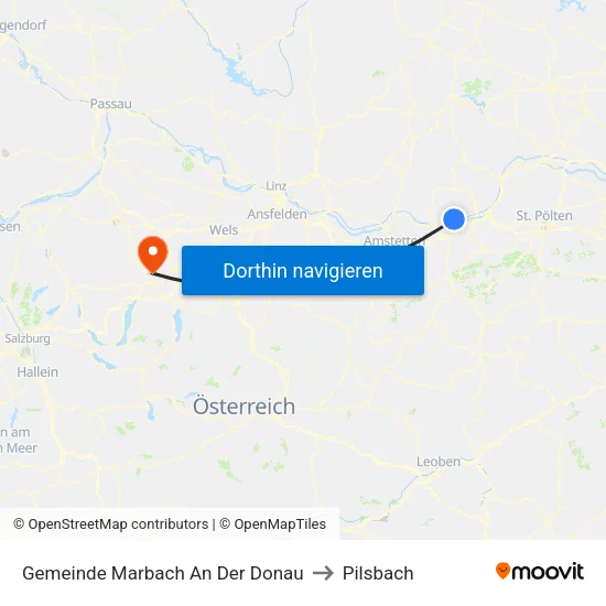 Gemeinde Marbach An Der Donau to Pilsbach map