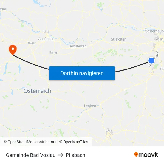 Gemeinde Bad Vöslau to Pilsbach map