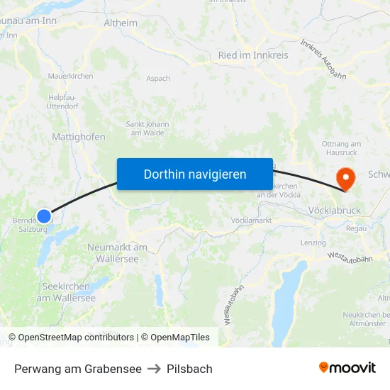 Perwang am Grabensee to Pilsbach map