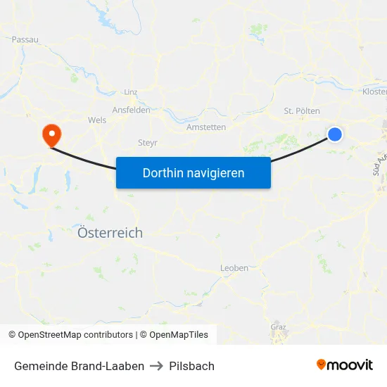 Gemeinde Brand-Laaben to Pilsbach map