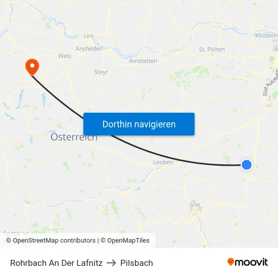 Rohrbach An Der Lafnitz to Pilsbach map