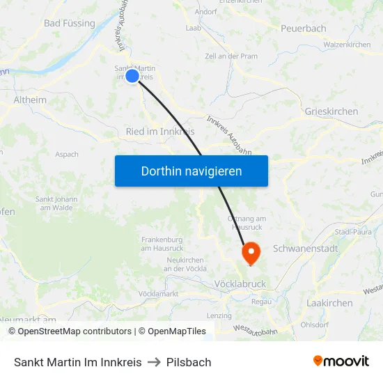 Sankt Martin Im Innkreis to Pilsbach map