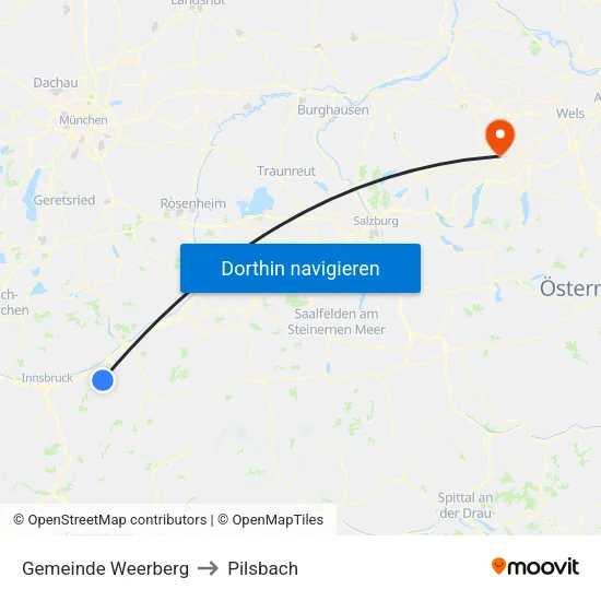 Gemeinde Weerberg to Pilsbach map