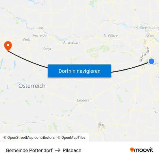 Gemeinde Pottendorf to Pilsbach map