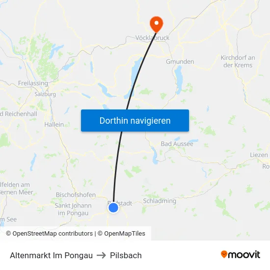 Altenmarkt Im Pongau to Pilsbach map