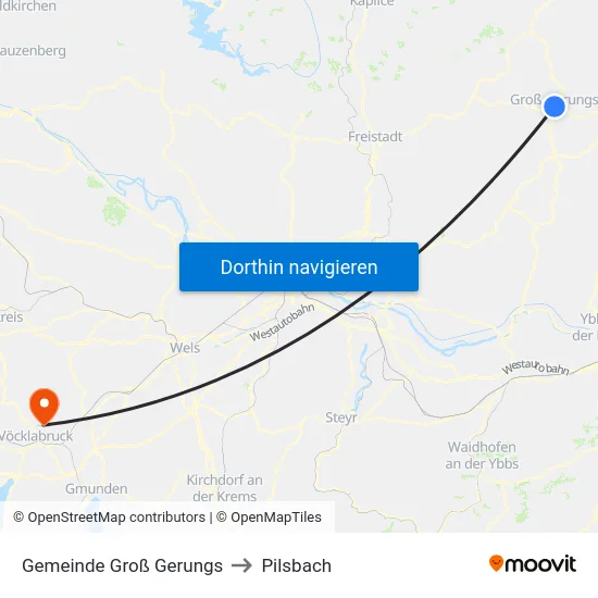 Gemeinde Groß Gerungs to Pilsbach map