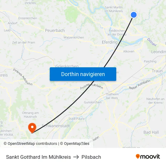 Sankt Gotthard Im Mühlkreis to Pilsbach map