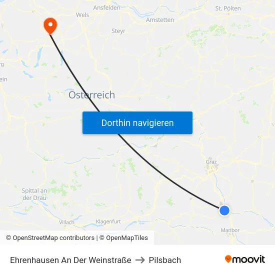 Ehrenhausen An Der Weinstraße to Pilsbach map