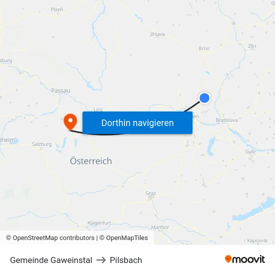 Gemeinde Gaweinstal to Pilsbach map