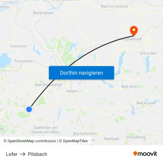 Lofer to Pilsbach map