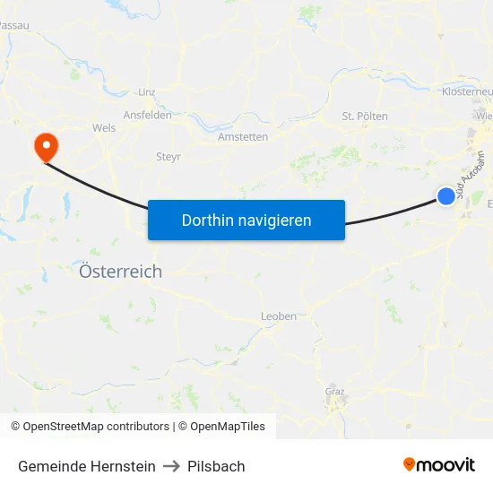 Gemeinde Hernstein to Pilsbach map