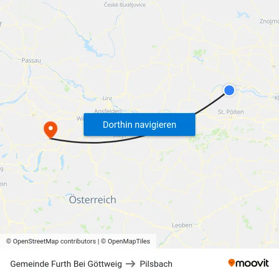 Gemeinde Furth Bei Göttweig to Pilsbach map