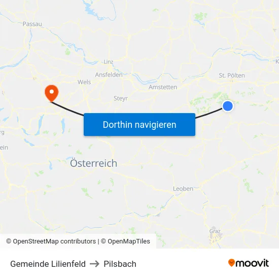Gemeinde Lilienfeld to Pilsbach map