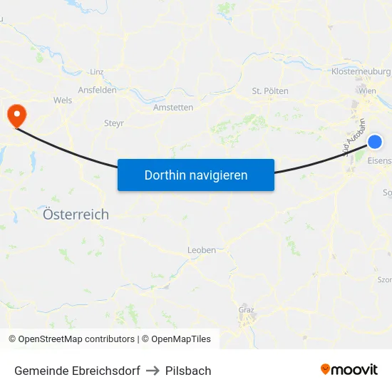 Gemeinde Ebreichsdorf to Pilsbach map