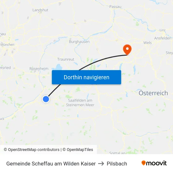 Gemeinde Scheffau am Wilden Kaiser to Pilsbach map