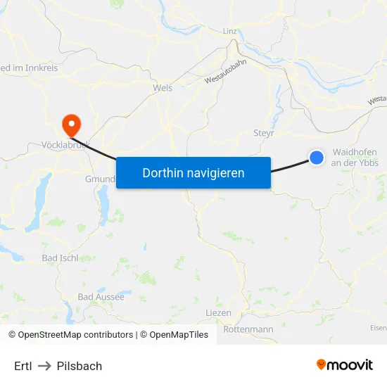 Ertl to Pilsbach map