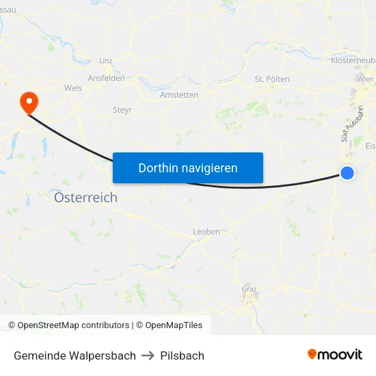 Gemeinde Walpersbach to Pilsbach map