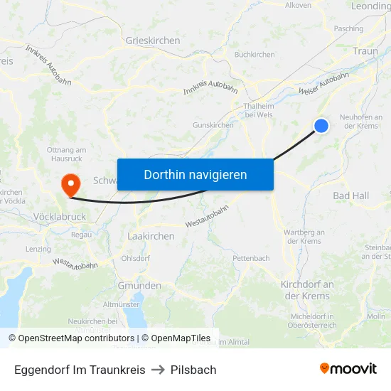 Eggendorf Im Traunkreis to Pilsbach map