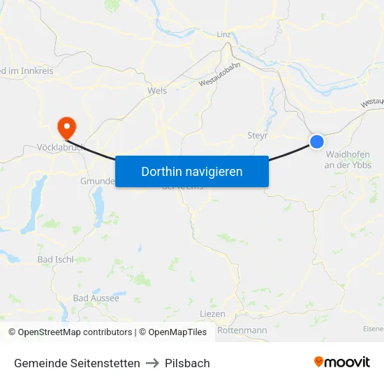 Gemeinde Seitenstetten to Pilsbach map