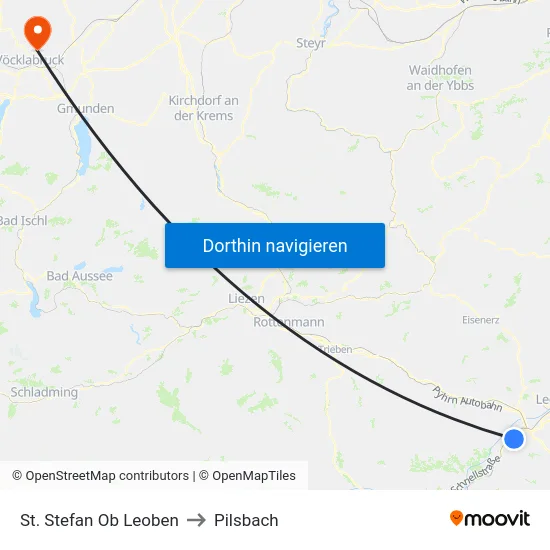 St. Stefan Ob Leoben to Pilsbach map