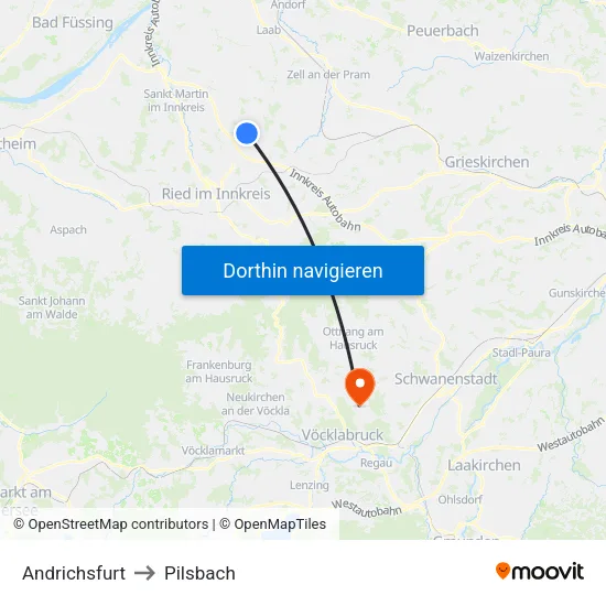 Andrichsfurt to Pilsbach map
