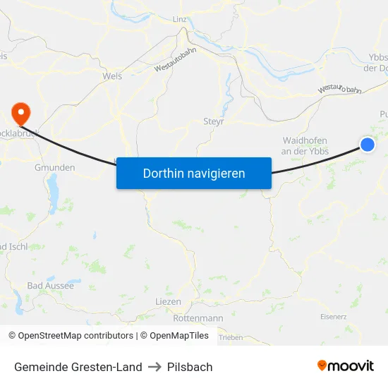 Gemeinde Gresten-Land to Pilsbach map
