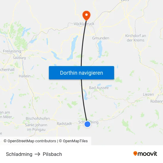 Schladming to Pilsbach map