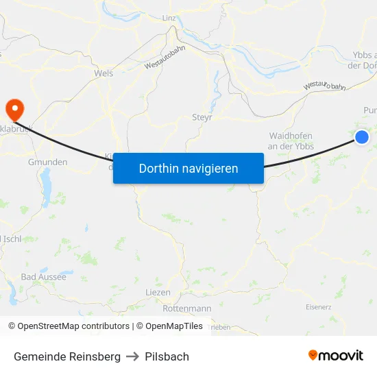Gemeinde Reinsberg to Pilsbach map