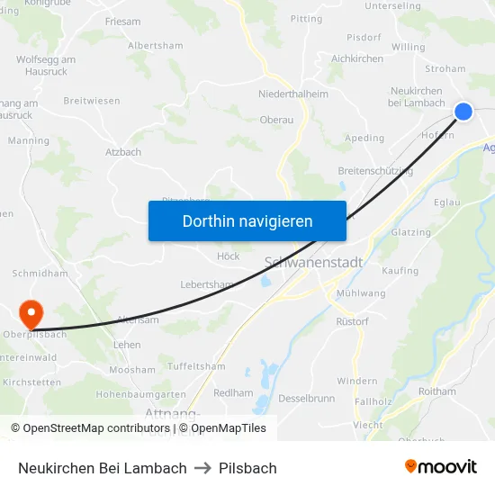 Neukirchen Bei Lambach to Pilsbach map