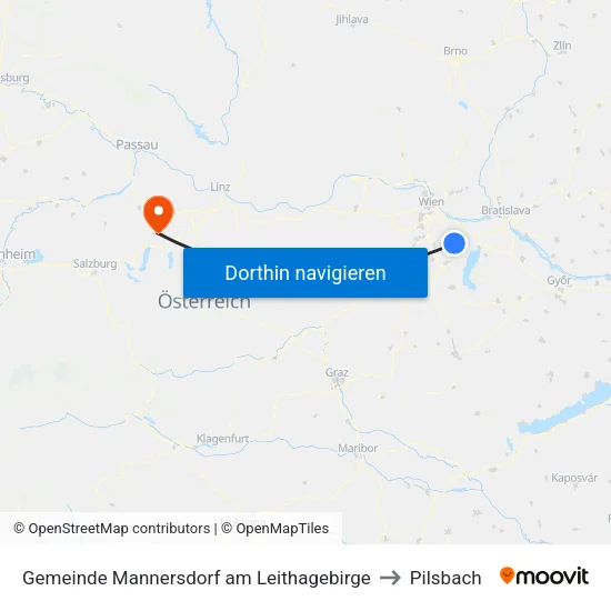 Gemeinde Mannersdorf am Leithagebirge to Pilsbach map