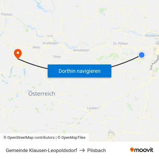 Gemeinde Klausen-Leopoldsdorf to Pilsbach map