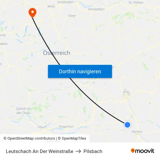 Leutschach An Der Weinstraße to Pilsbach map