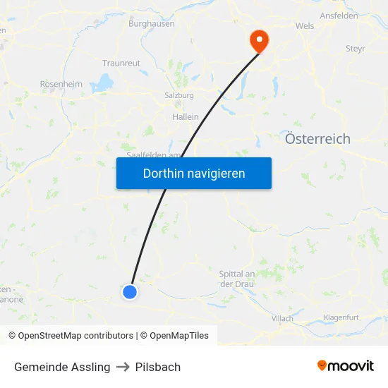 Gemeinde Assling to Pilsbach map