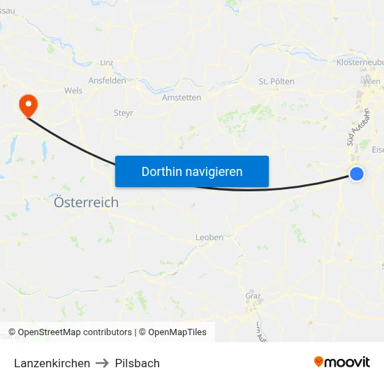 Lanzenkirchen to Pilsbach map