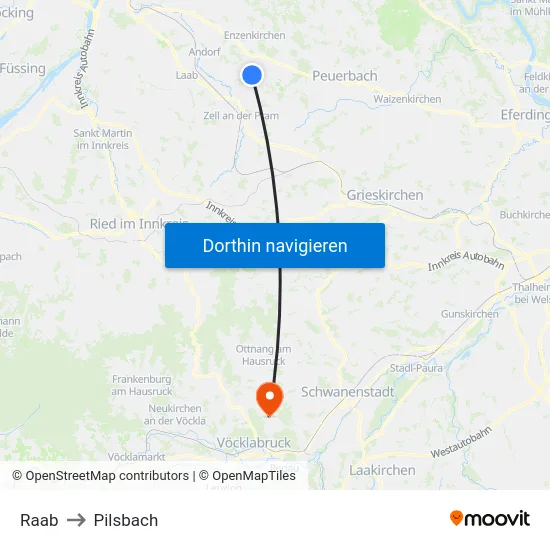 Raab to Pilsbach map