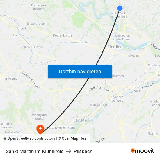 Sankt Martin Im Mühlkreis to Pilsbach map