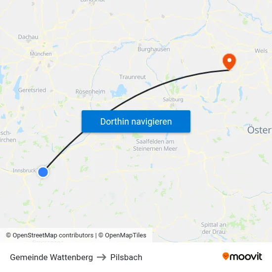 Gemeinde Wattenberg to Pilsbach map
