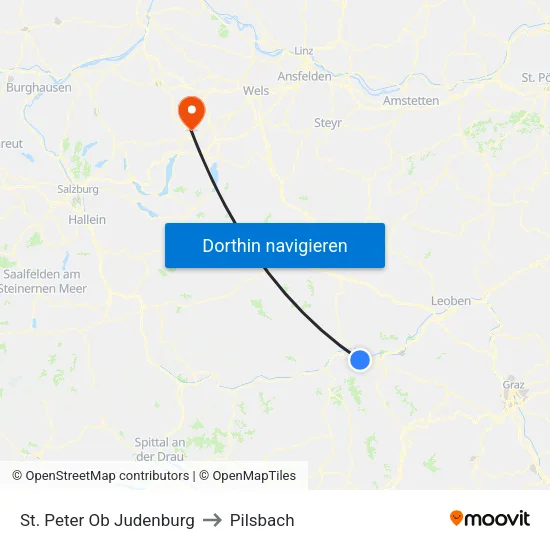St. Peter Ob Judenburg to Pilsbach map