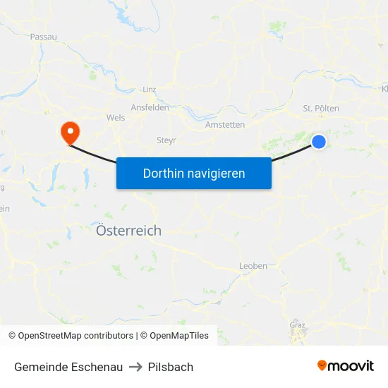 Gemeinde Eschenau to Pilsbach map