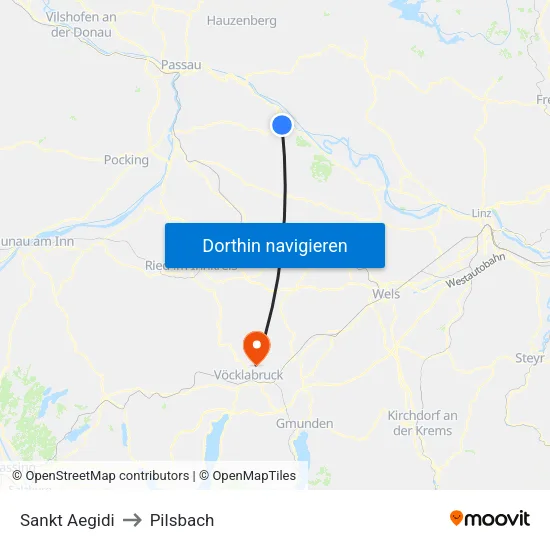 Sankt Aegidi to Pilsbach map
