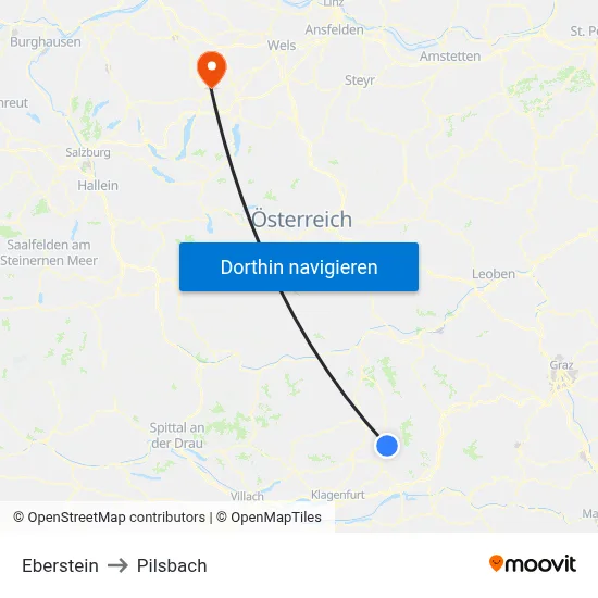 Eberstein to Pilsbach map
